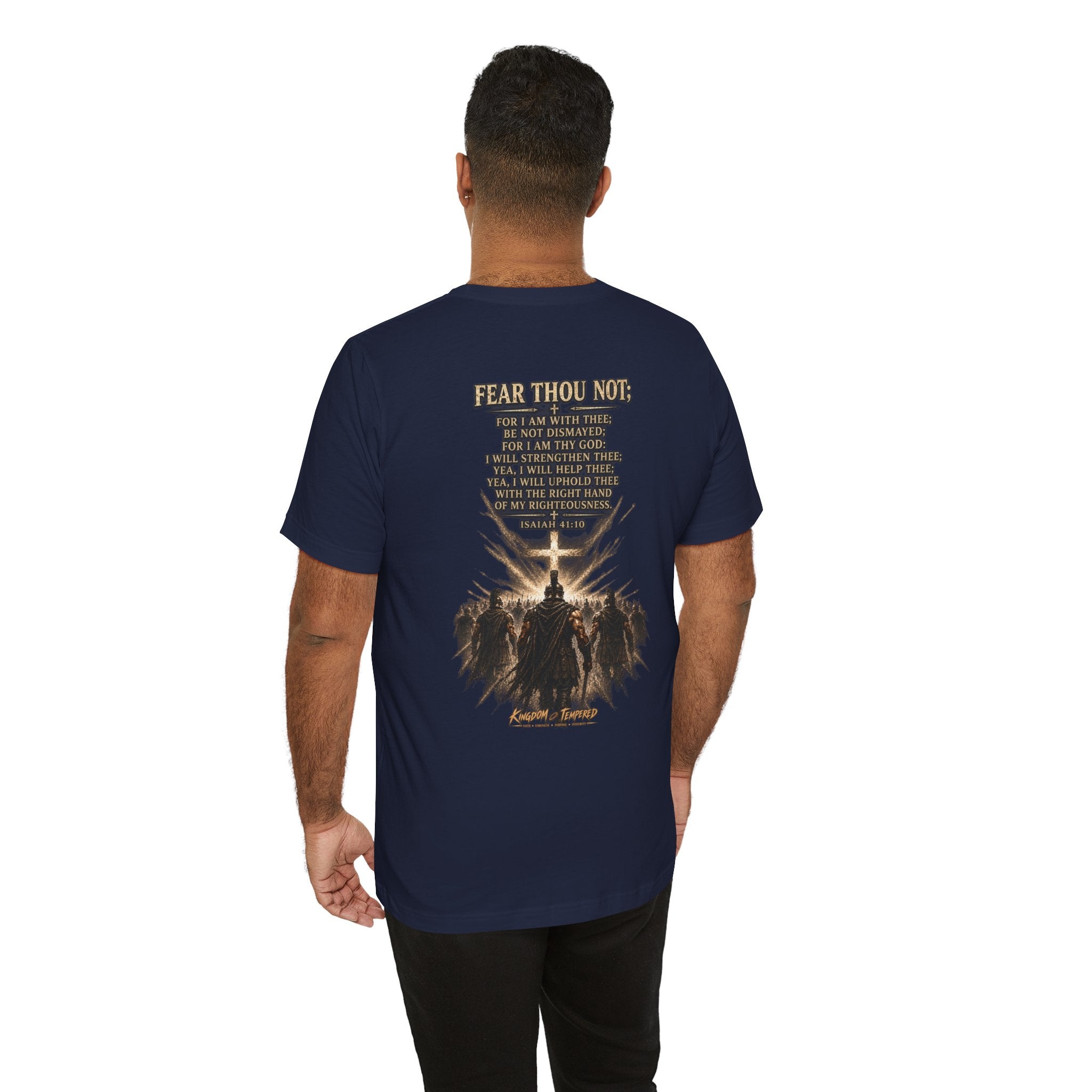 Christian Cross Tee — "Fear Thou Not" Inspirational Graphic T-Shirt