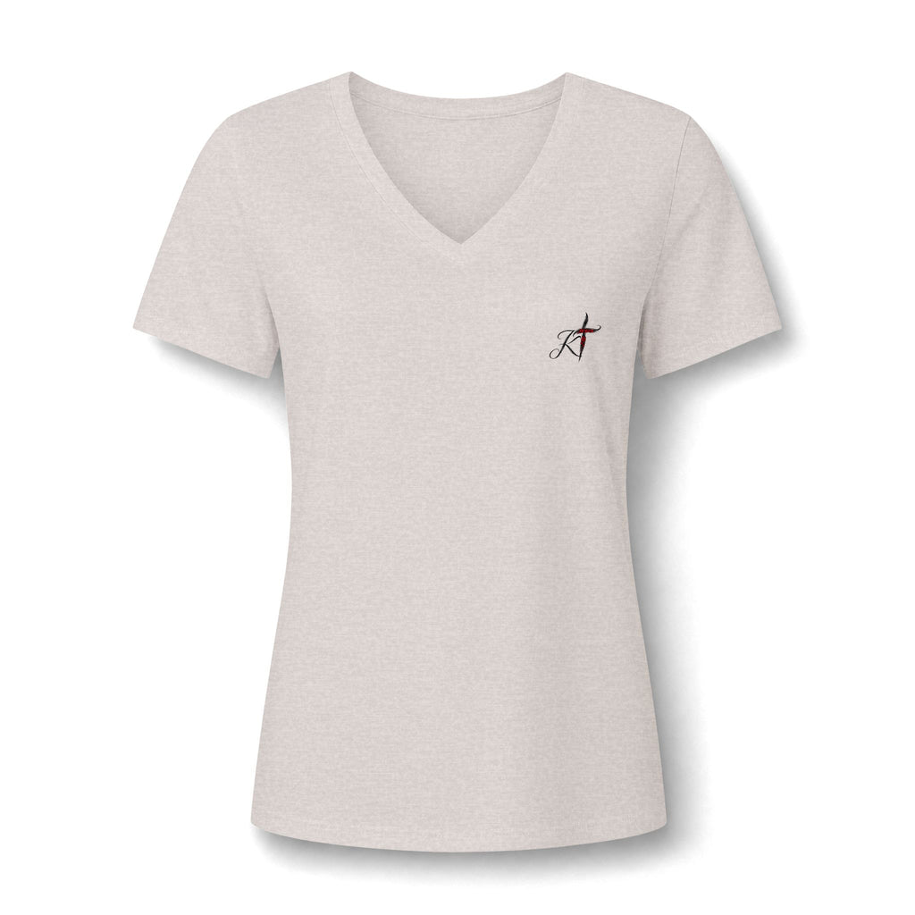 Women's V-Neck Tee - Minimal Archer Logo Chest Shirt