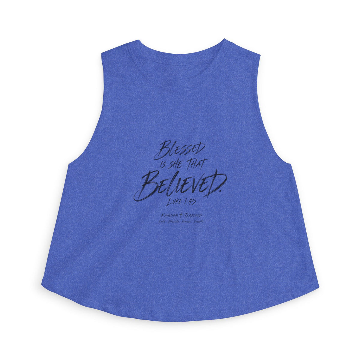 Blessed Is She That Believed Women’s Crop Top — Scripture Faith Tank