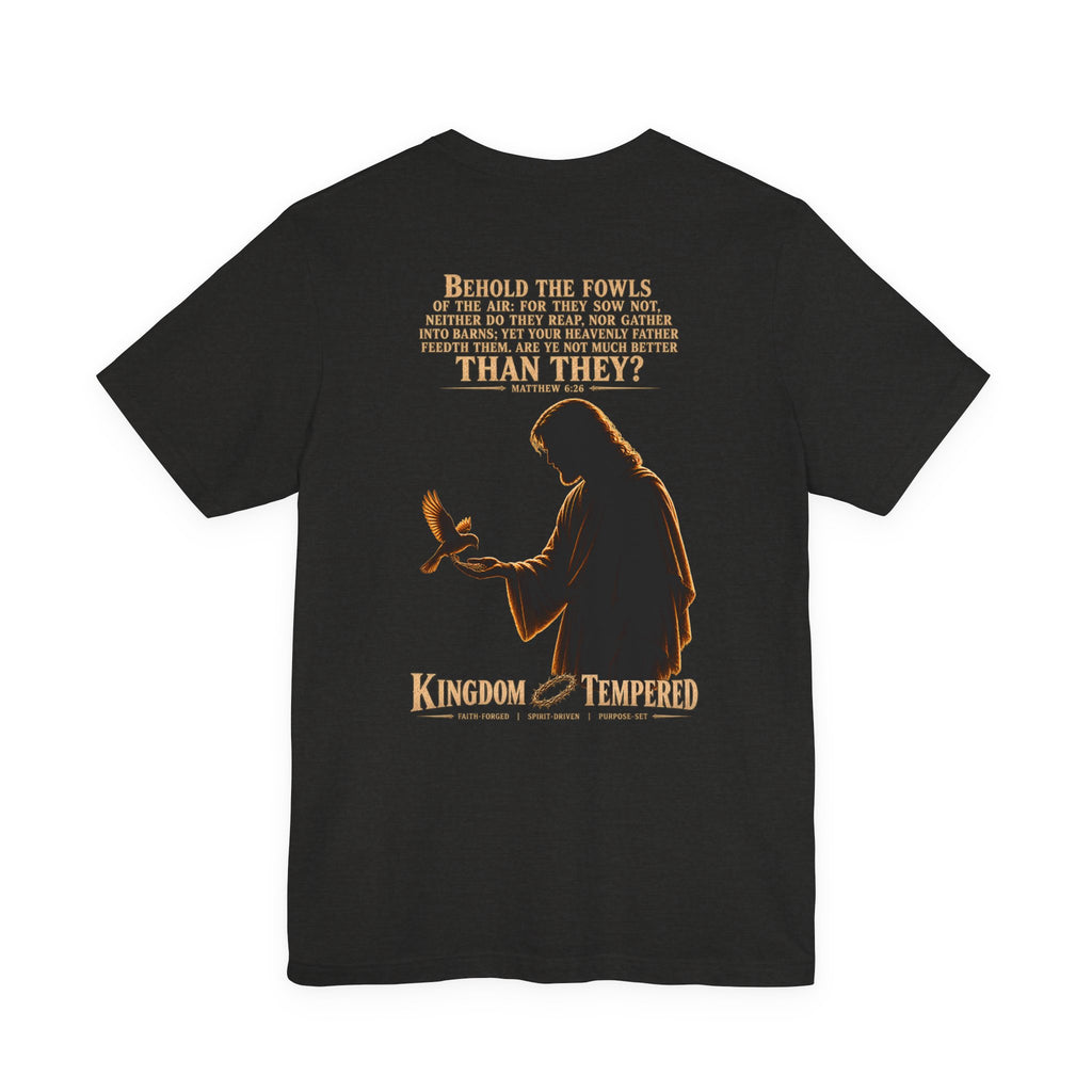 Kingdom & Tempted Christian Tee — Matthew 6:26 Inspirational T‑Shirt