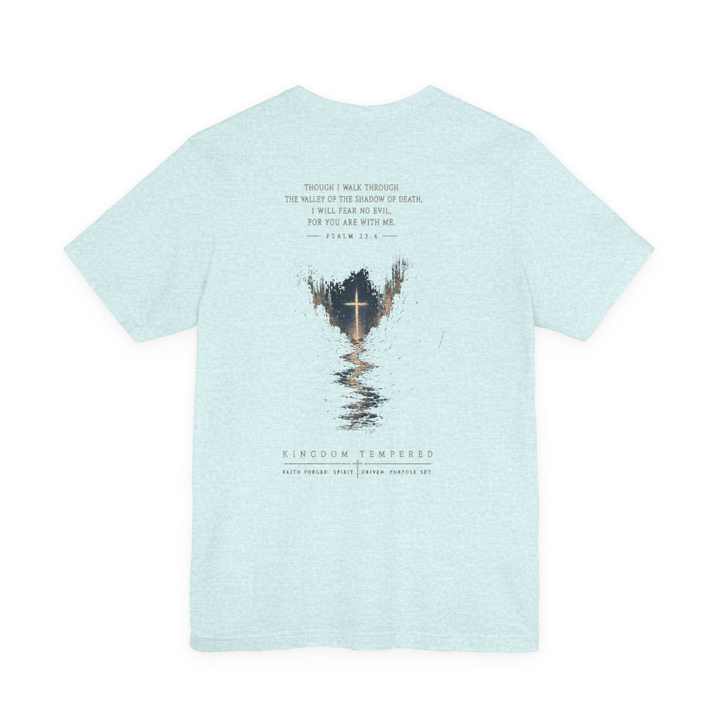 Christian Cross Reflection Tee — 'I Will Be With You' Inspirational T-Shirt