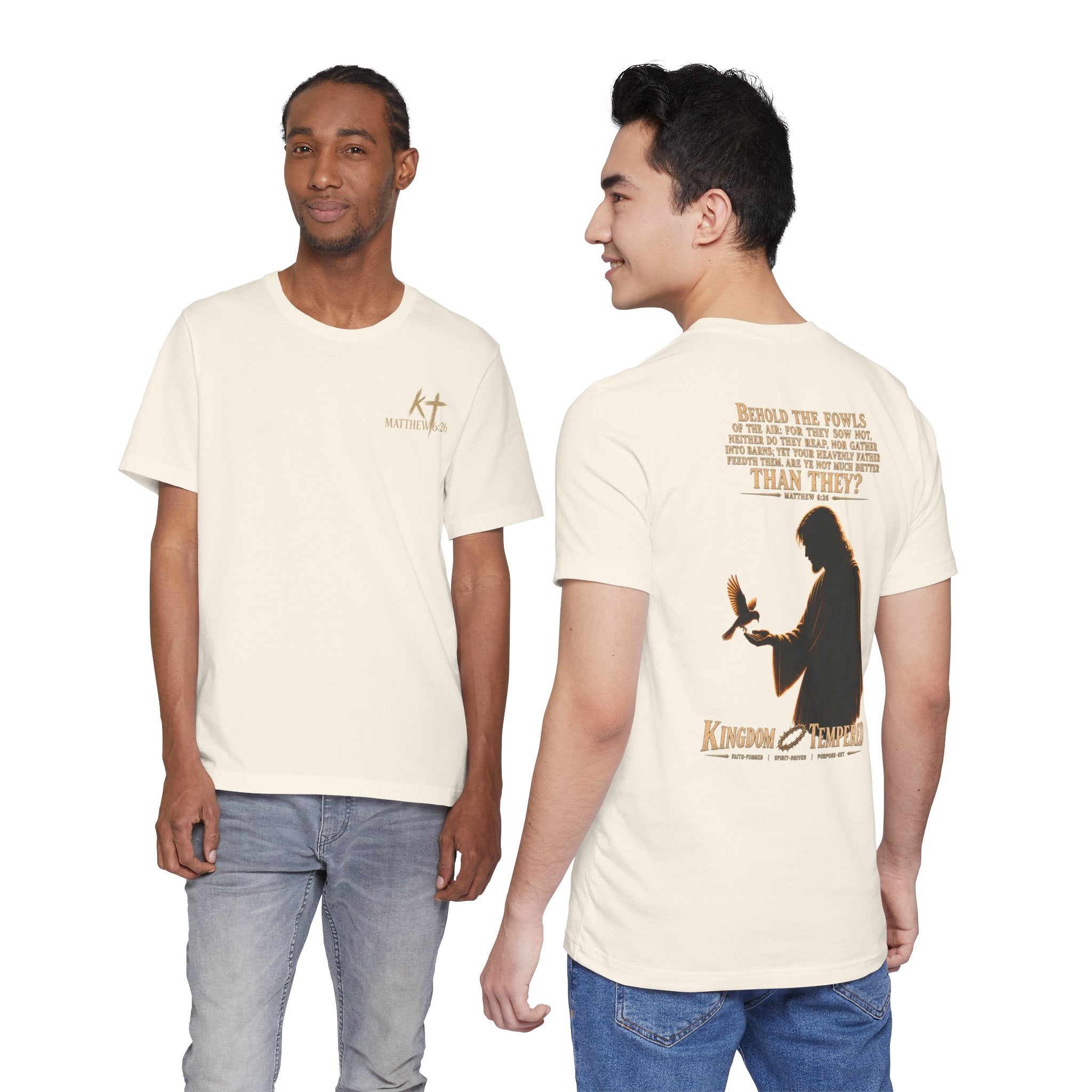 Kingdom & Tempted Christian Tee — Matthew 6:26 Inspirational T‑Shirt