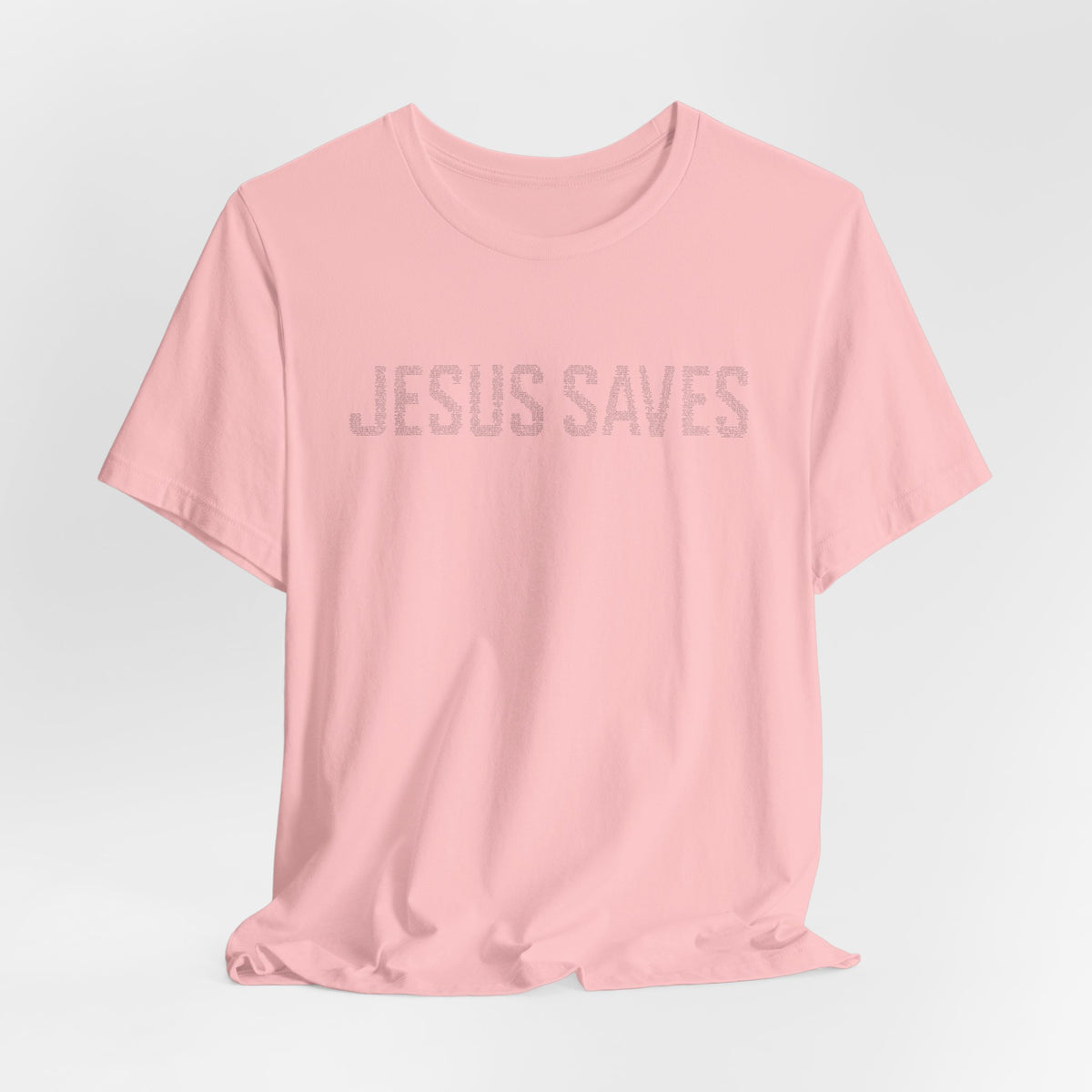 Jesus Saves written in scripture — Minimal Faith T-Shirt