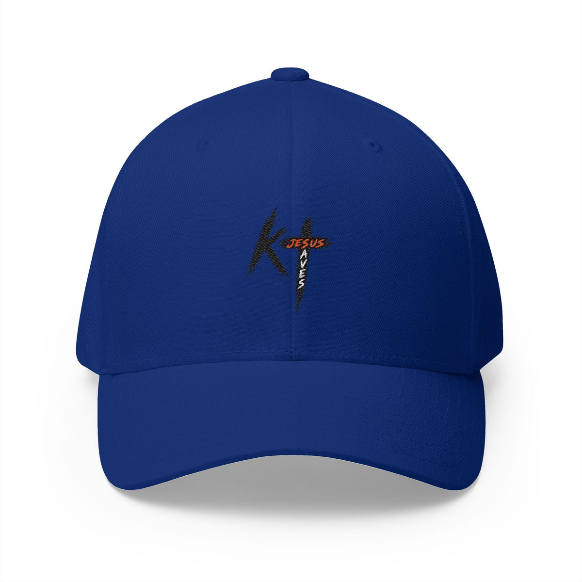 Embroidered 'KT' Cross Logo Cap — Structured Closed-Back Baseball Hat