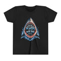 Youth Tee — Shark Graphic "When You Pass Through the Waters I Will Be With Thee" Bible Verse