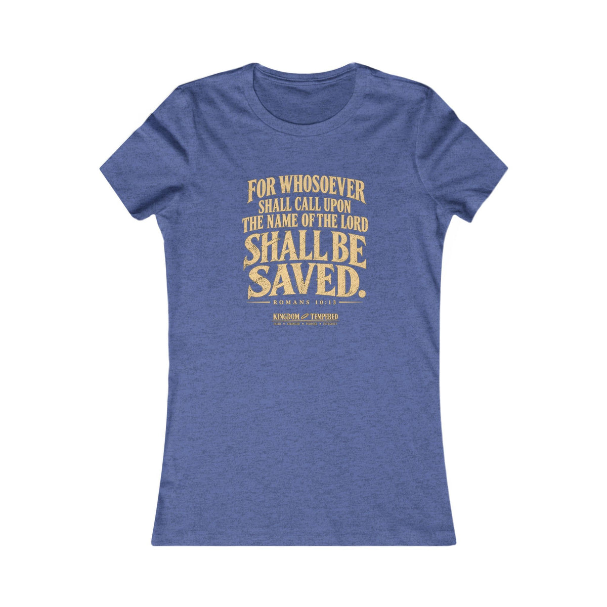 Christian Bible Verse Women's Tee – "Whoever Calls On The Name... Shall Be Saved" Faith T‑Shirt