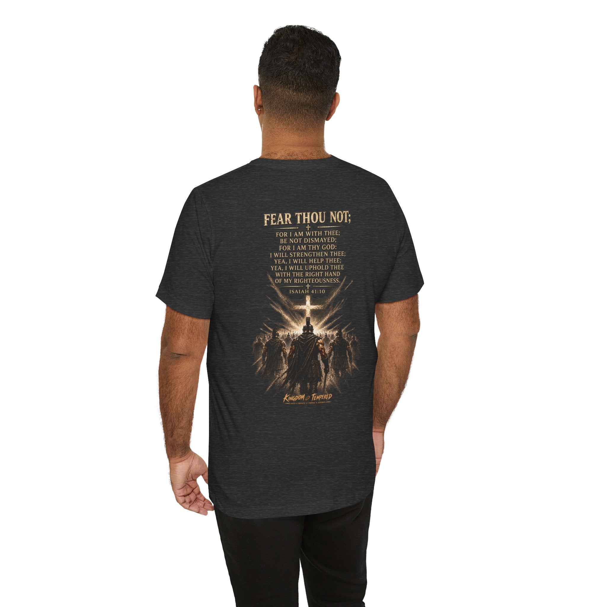 Christian Cross Tee — "Fear Thou Not" Inspirational Graphic T-Shirt