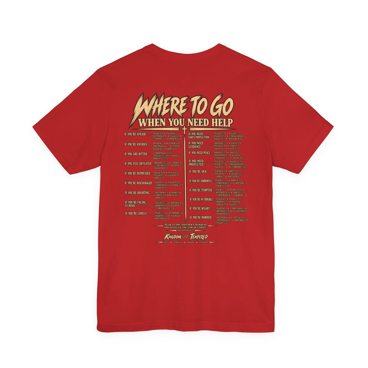 Where to Go When You Need Help Tee — Resource Guide Back Print T-Shirt