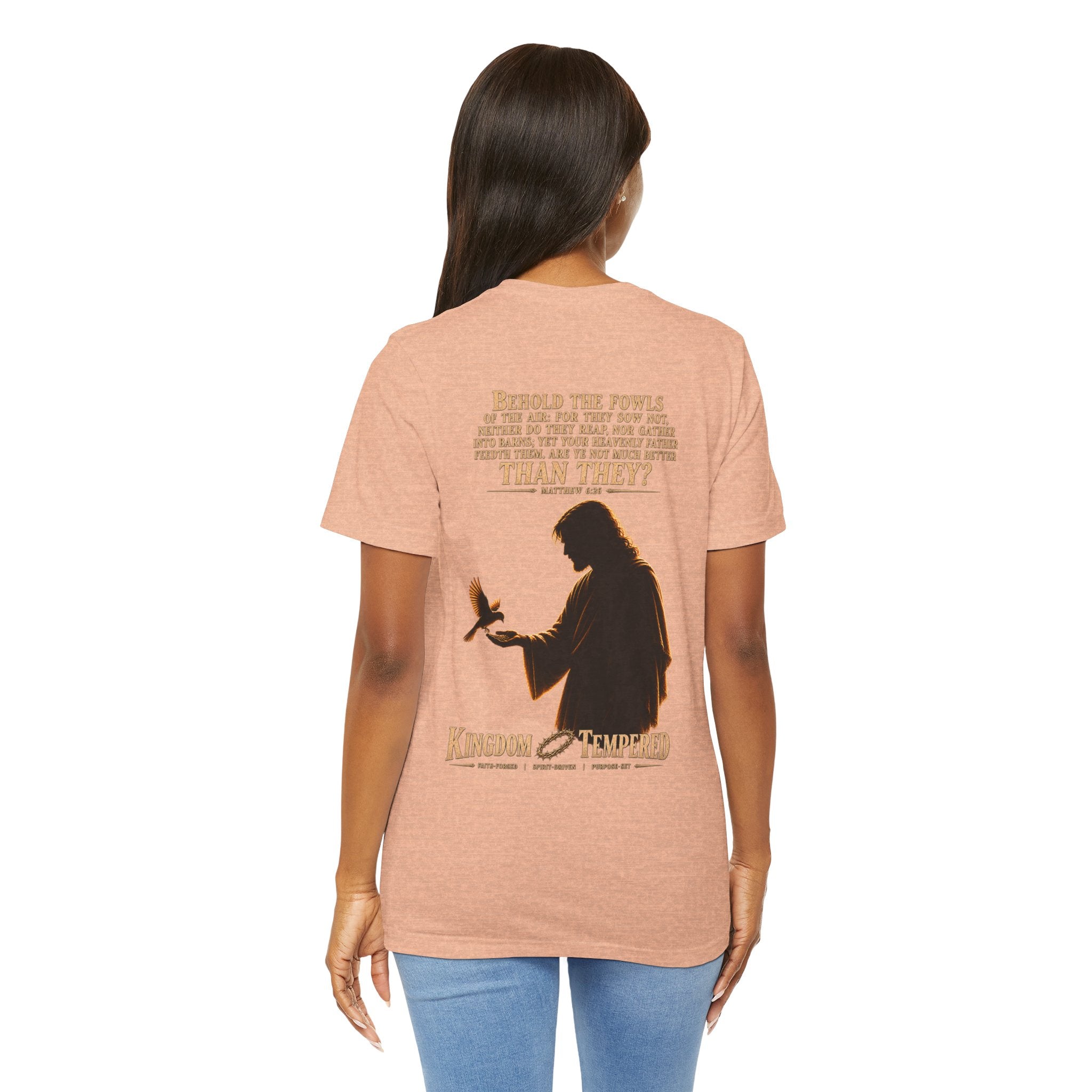 Kingdom & Tempted Christian Tee — Matthew 6:26 Inspirational T‑Shirt