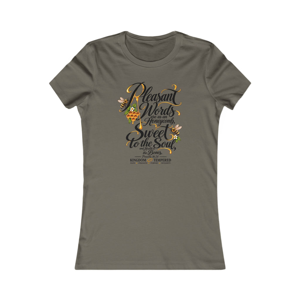 Inspirational Floral Quote Tee — "Pleasant Words Are Sweet to the Soul"Black Lettering