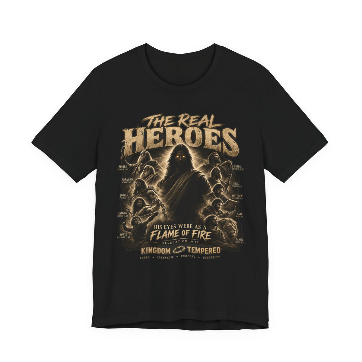 The Real Heroes Graphic Tee — 'Blessed With A Flame Of Fire' Band/Metal Tour Shirt