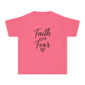 Faith Over Fear Youth Tee Black Lettering — 'Be not afraid, only believe' Inspirational Christian Shirt