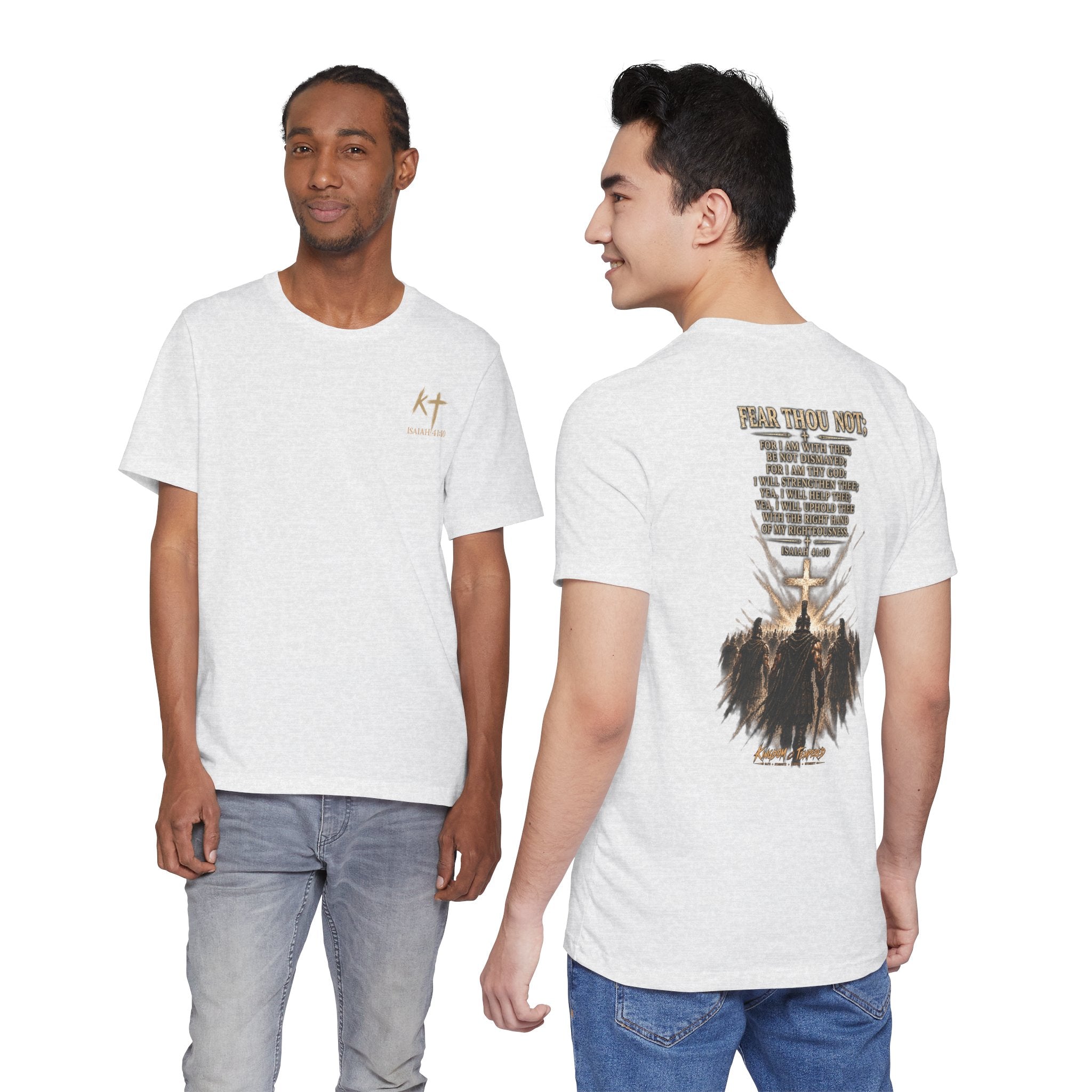 Christian Cross Tee — "Fear Thou Not" Inspirational Graphic T-Shirt