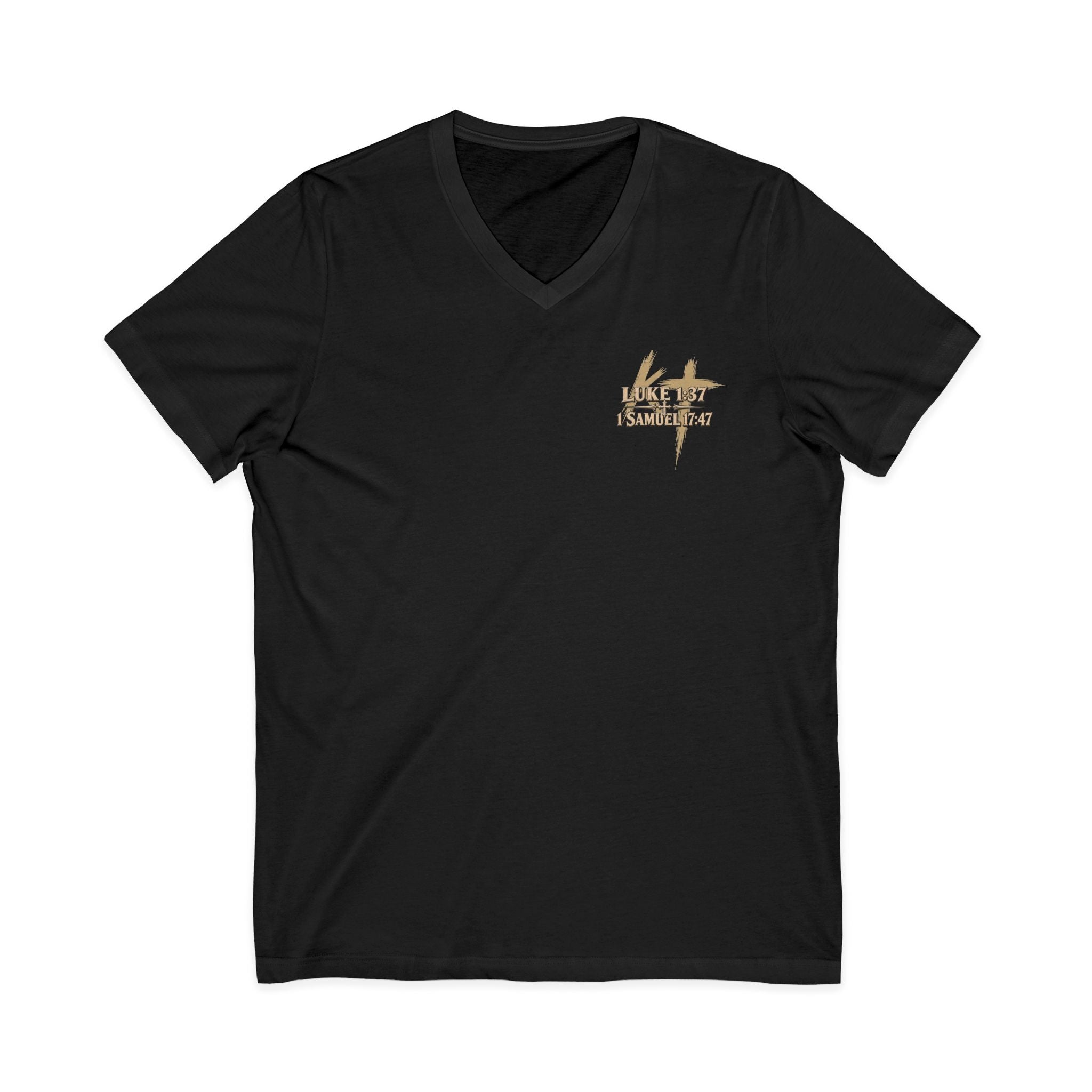 With God All Things Are Possible V-Neck T-Shirt — Christian Faith Inspirational Tee