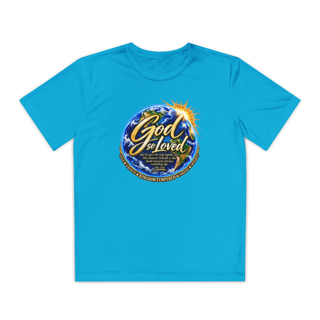 Youth Tee — “God So Loved” Inspirational Christian Shirt