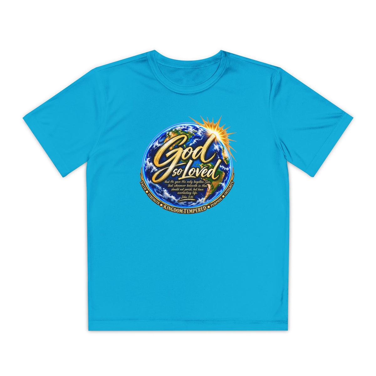 Youth Tee — “God So Loved” Inspirational Christian Shirt