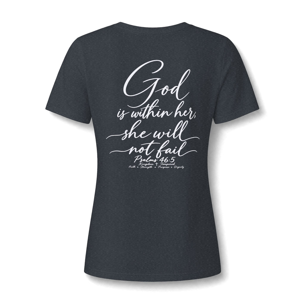 Women's V-Neck Tee - Minimal Archer Logo Chest Shirt