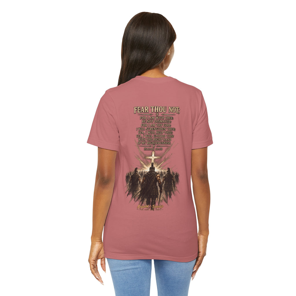 Christian Cross Tee — "Fear Thou Not" Inspirational Graphic T-Shirt