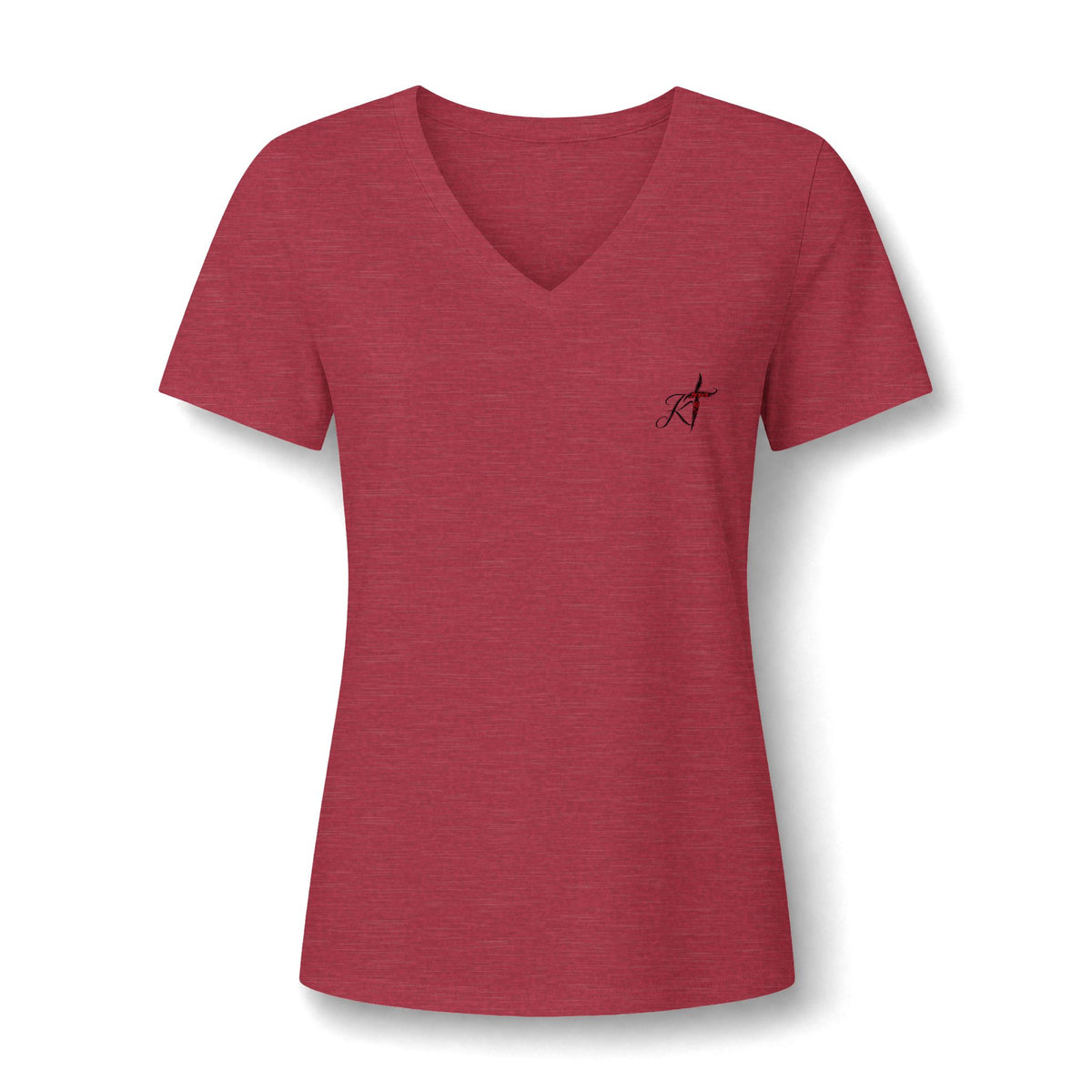 Women's V-Neck Tee - Minimal Archer Logo Chest Shirt