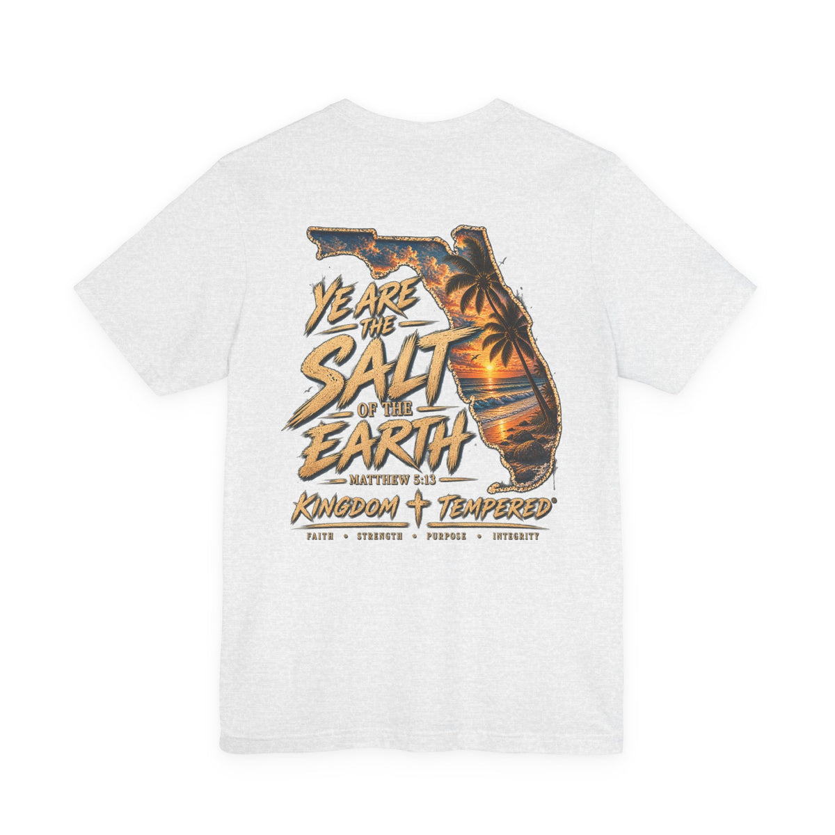 Florida Sunset 'Salt of the Earth' Tee — Matthew 5:13 Christian Beach T‑Shirt
