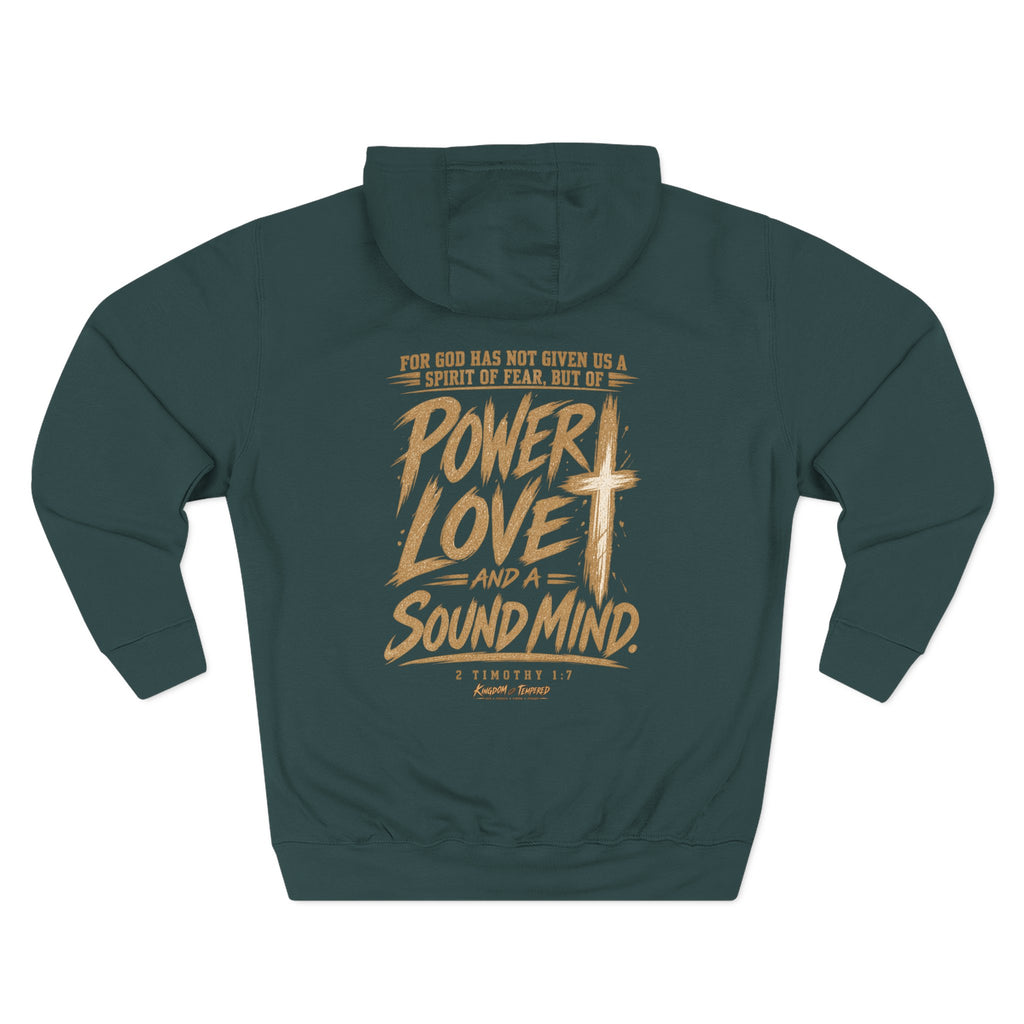 Power, Love & Sound Mind Hoodie – Christian Faith Verse Fleece Hoodie