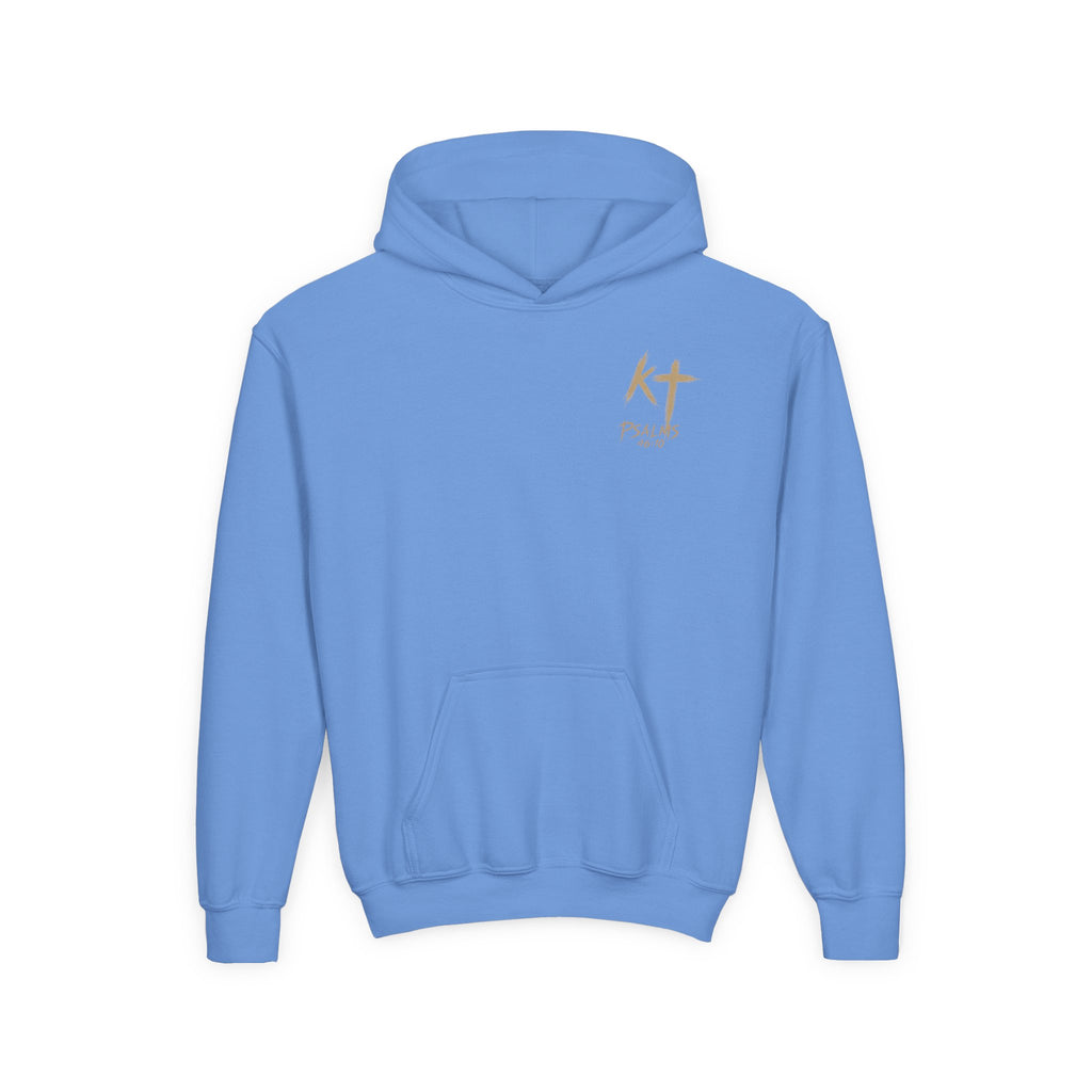 Youth Hoodie — "Be Still and Know That I Am God" Floral Christian Sweatshirt