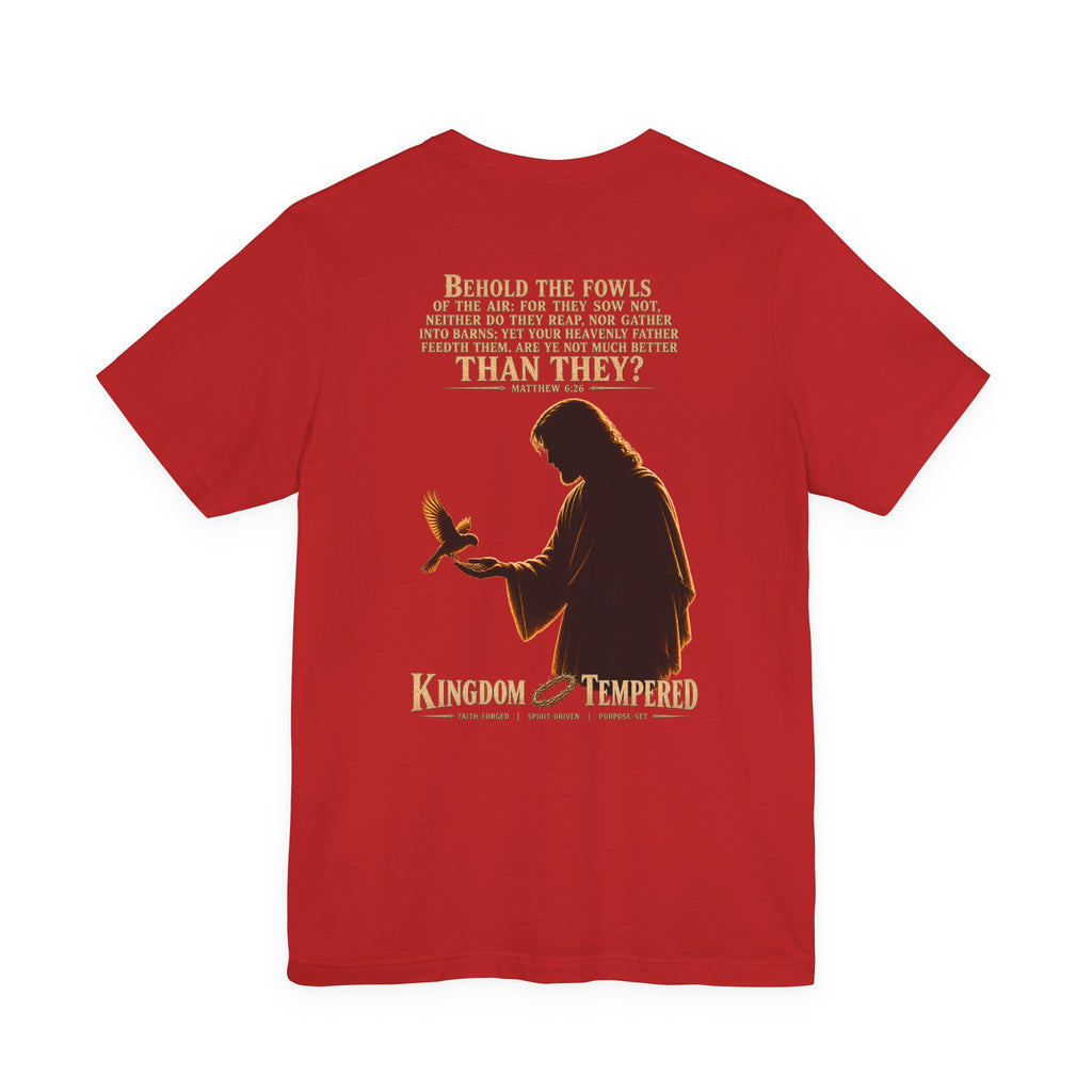 Kingdom & Tempted Christian Tee — Matthew 6:26 Inspirational T‑Shirt