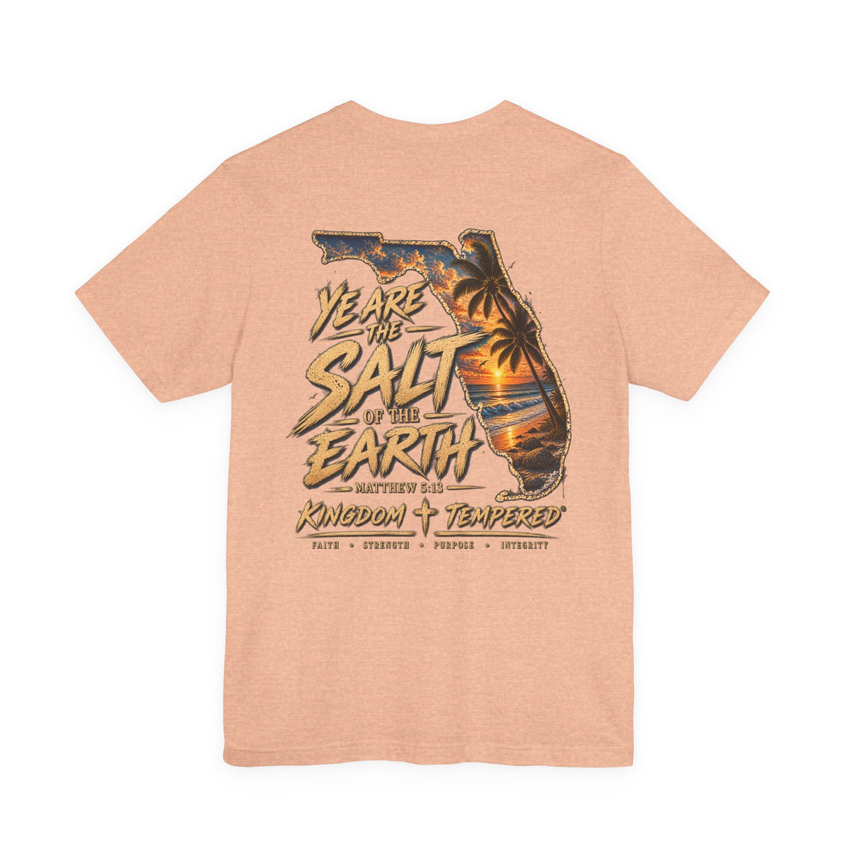 Florida Sunset 'Salt of the Earth' Tee — Matthew 5:13 Christian Beach T‑Shirt