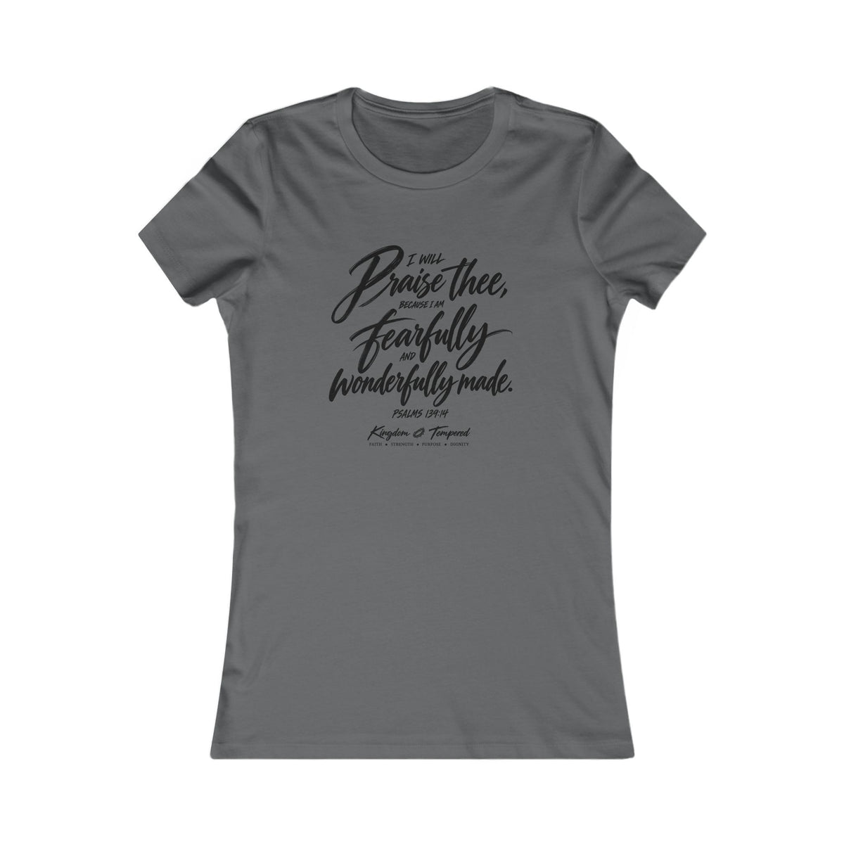 Women's Tee — "I Will Praise Thee, For I Am Fearfully and Wonderfully Made" Scripture Shirt