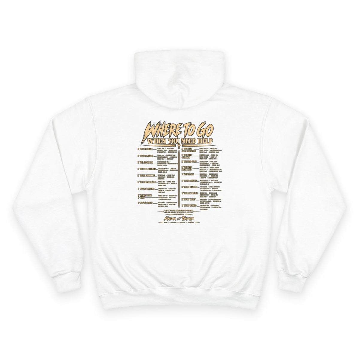 Champion Hoodie — 'Where To Go' Tour-Style Crewneck Hoodie (White)