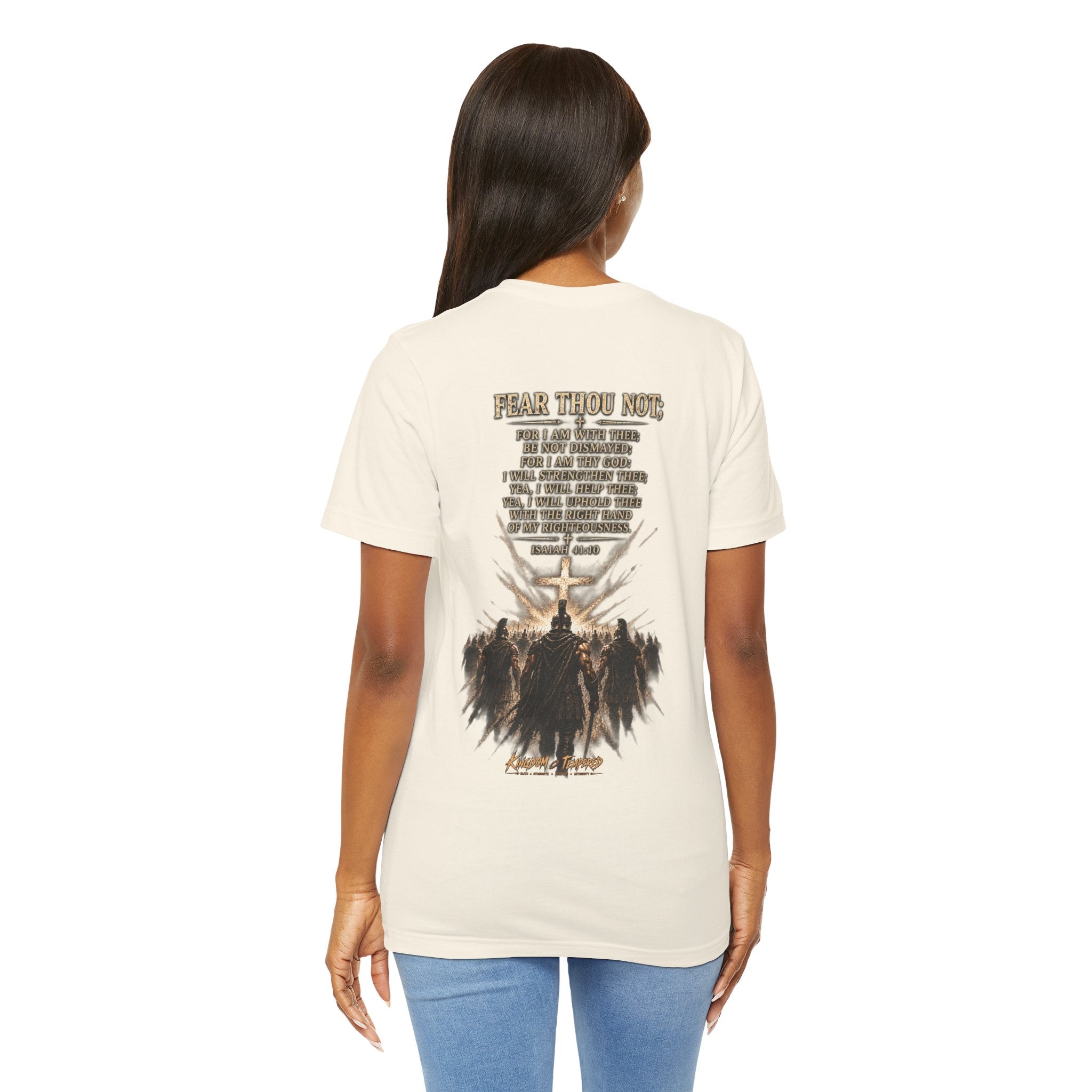 Christian Cross Tee — "Fear Thou Not" Inspirational Graphic T-Shirt