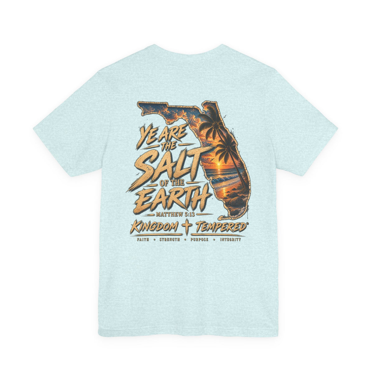 Florida Sunset 'Salt of the Earth' Tee — Matthew 5:13 Christian Beach T‑Shirt