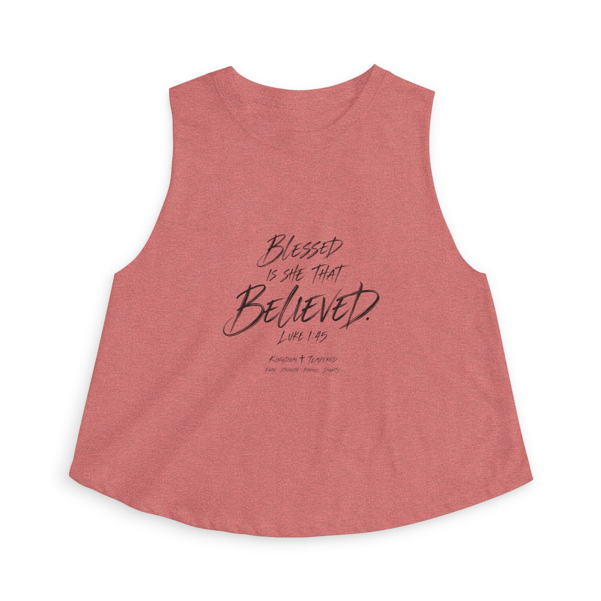 Blessed Is She That Believed Women’s Crop Top — Scripture Faith Tank