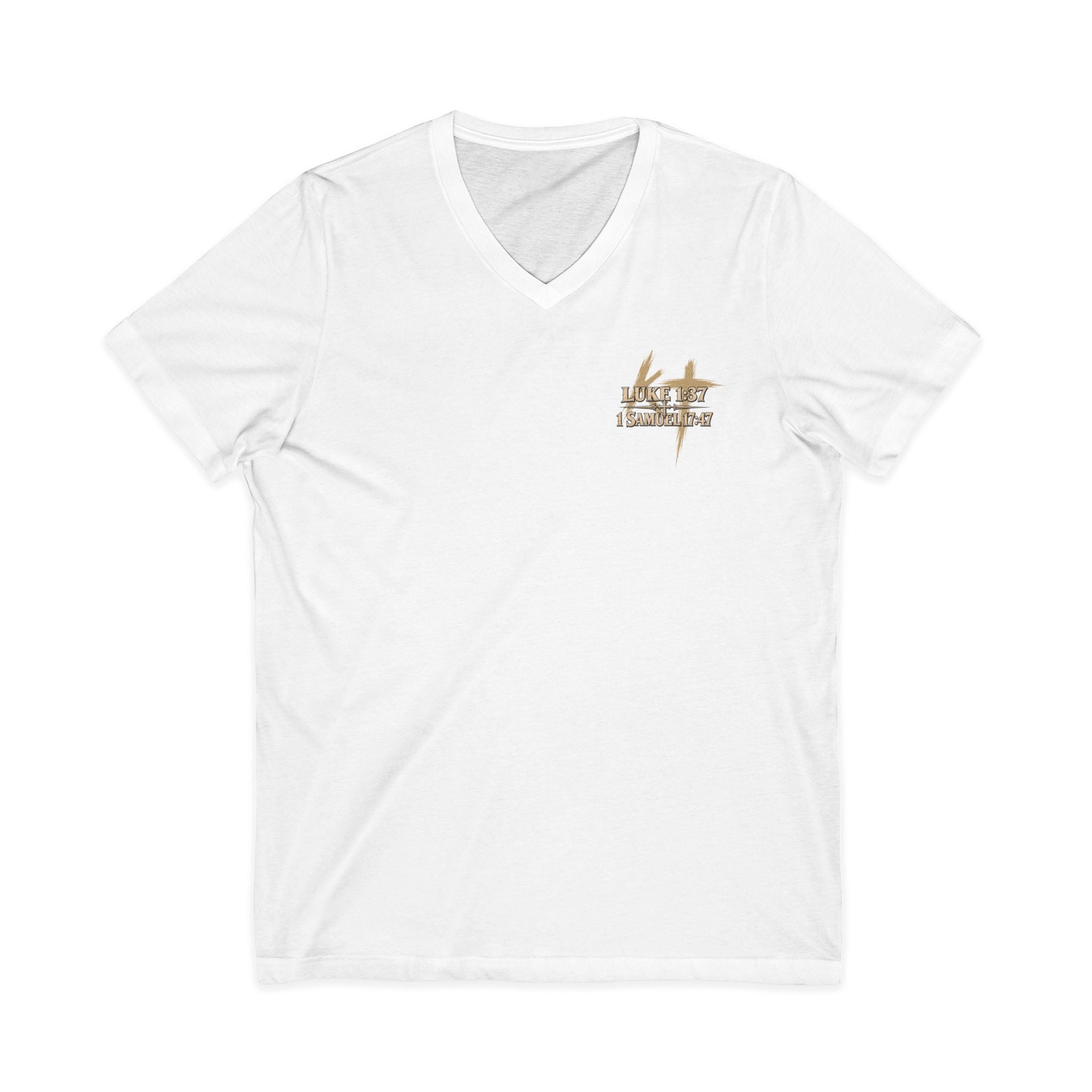 With God All Things Are Possible V-Neck T-Shirt — Christian Faith Inspirational Tee